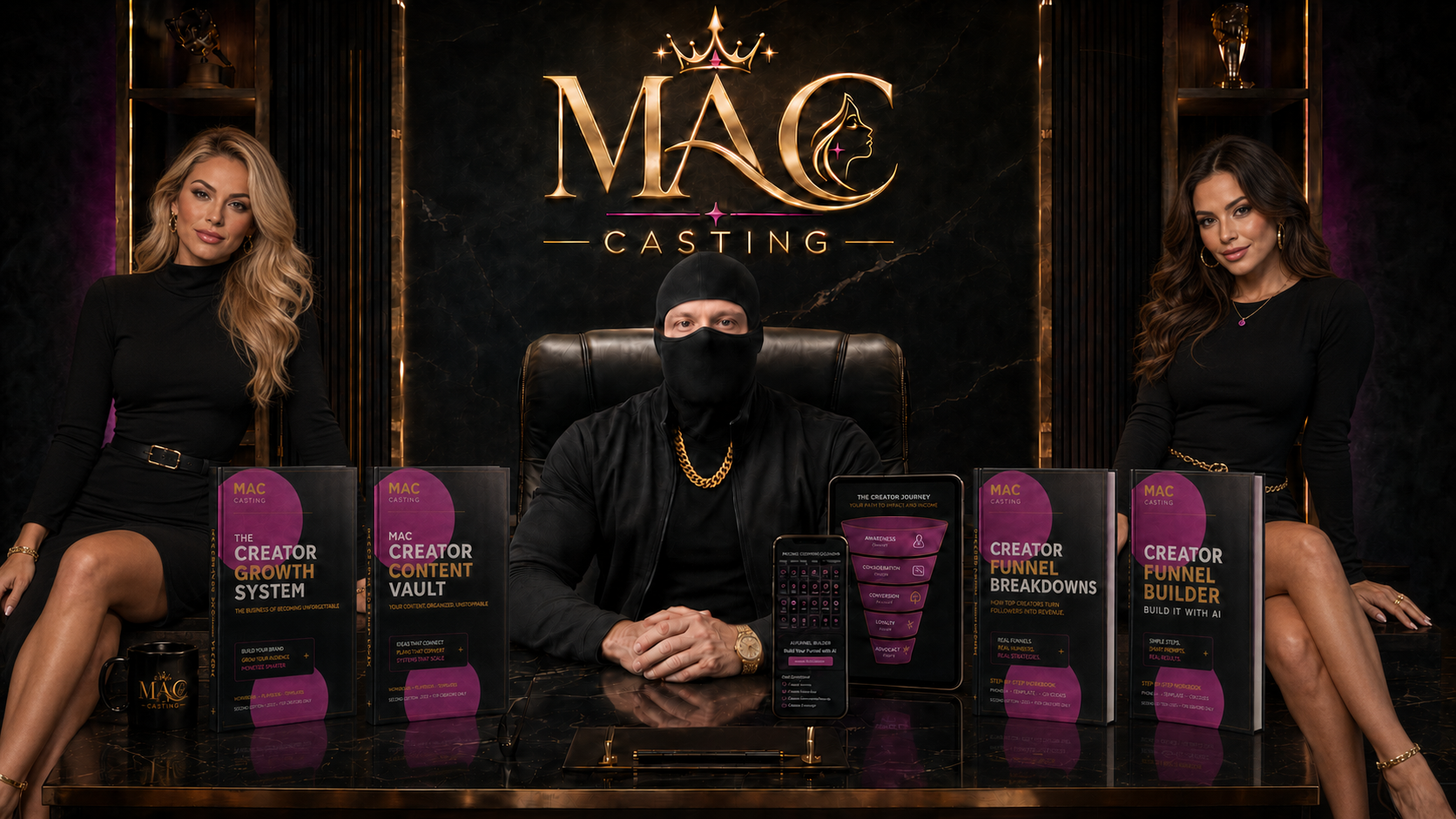 The MAC Casting partnership team seated together behind a desk