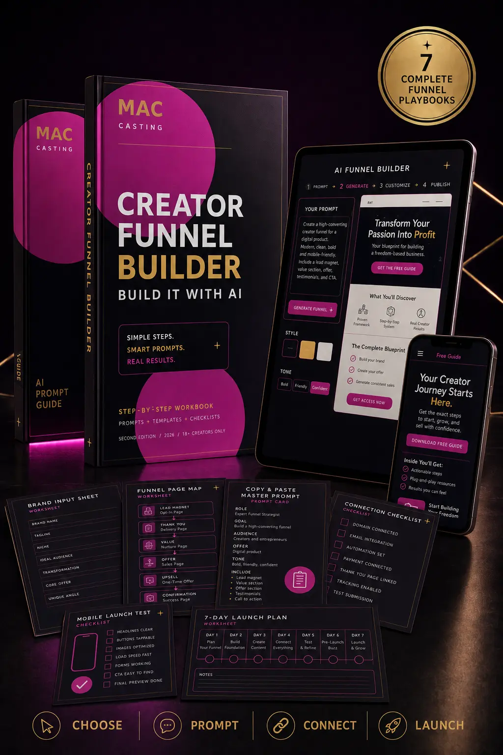 Creator Funnel Builder: Build It With AI digital product mockup